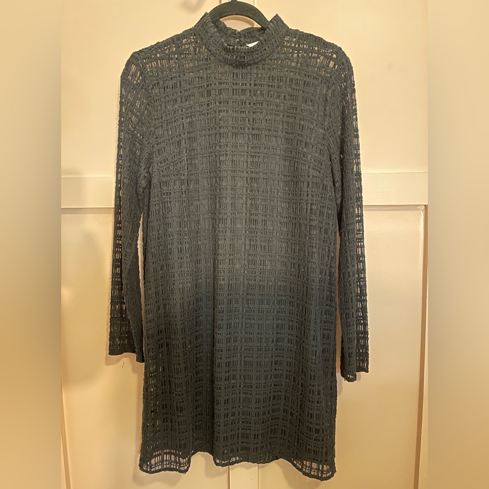 & Other Stories Black Long Sleeve Shift Dress w Slip